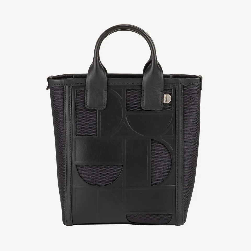 DuDubags Liverty veske svart/gul skinn og stoff