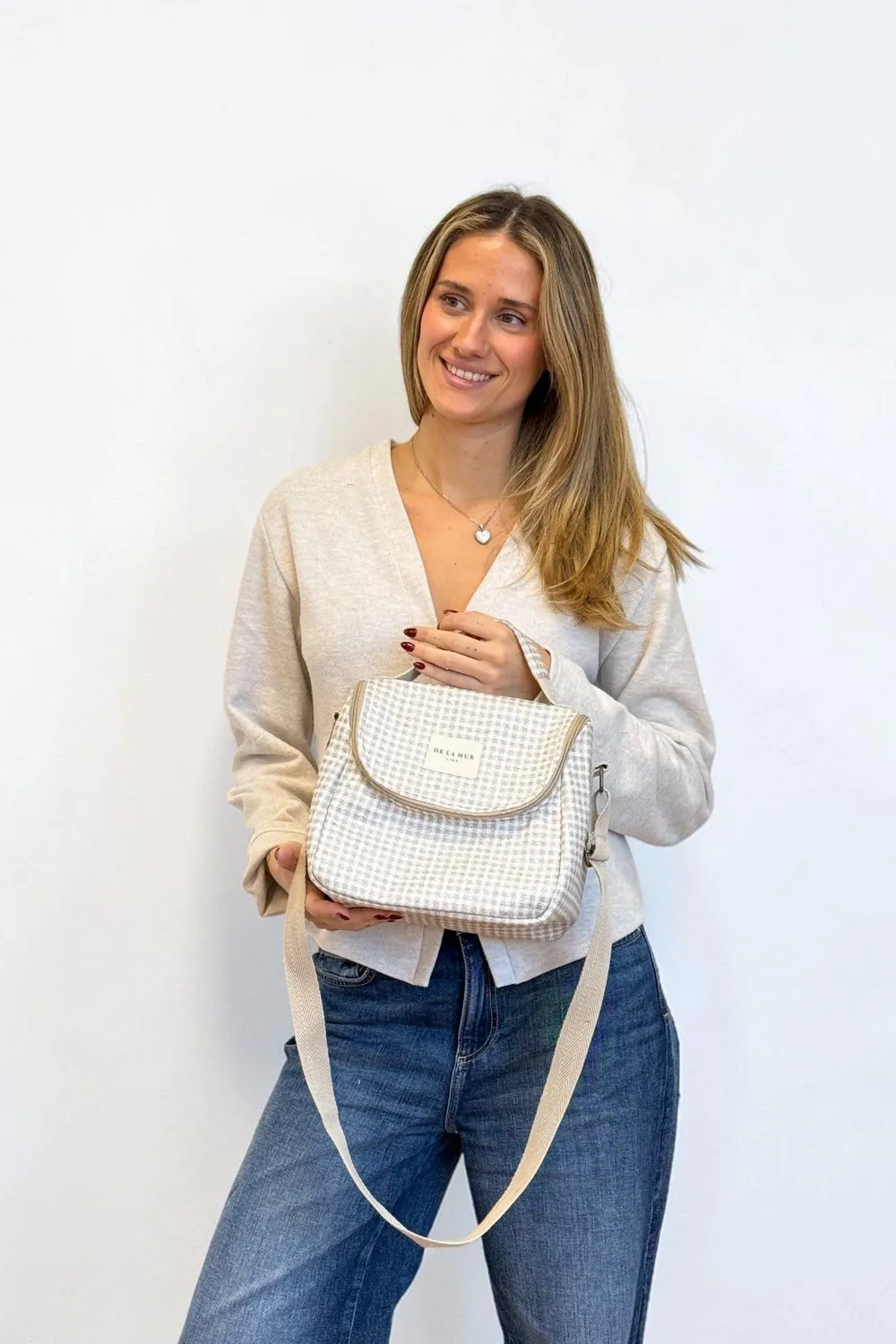 De La Mur Lunch Vison kjølebag 26 cm beige rutet