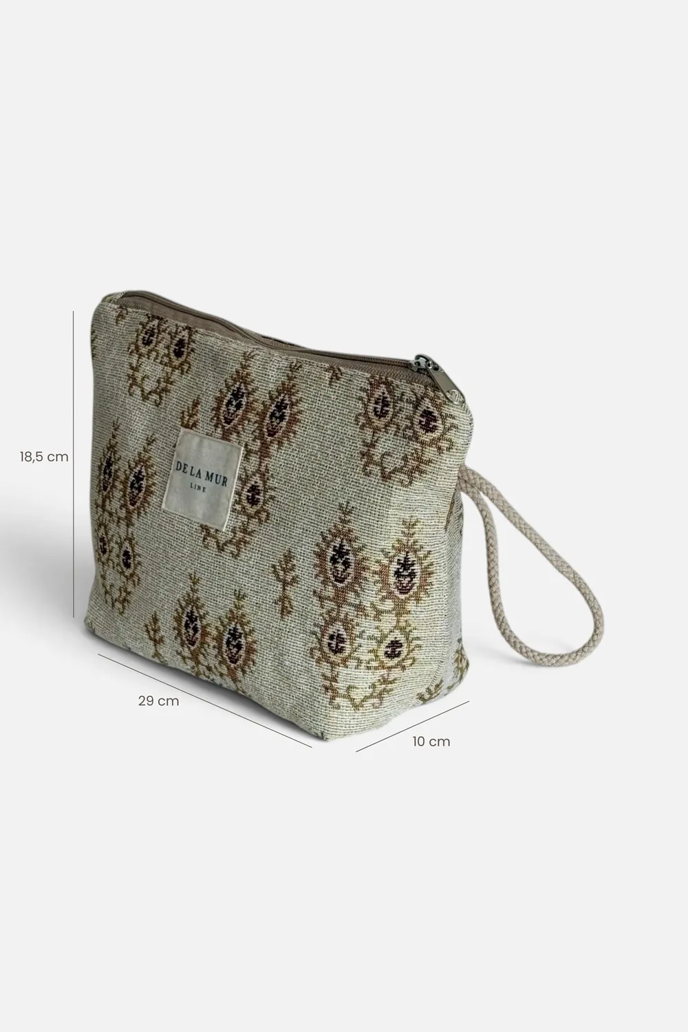 De La Mur Pluma toalettmappe beige geometrisk 29 cm