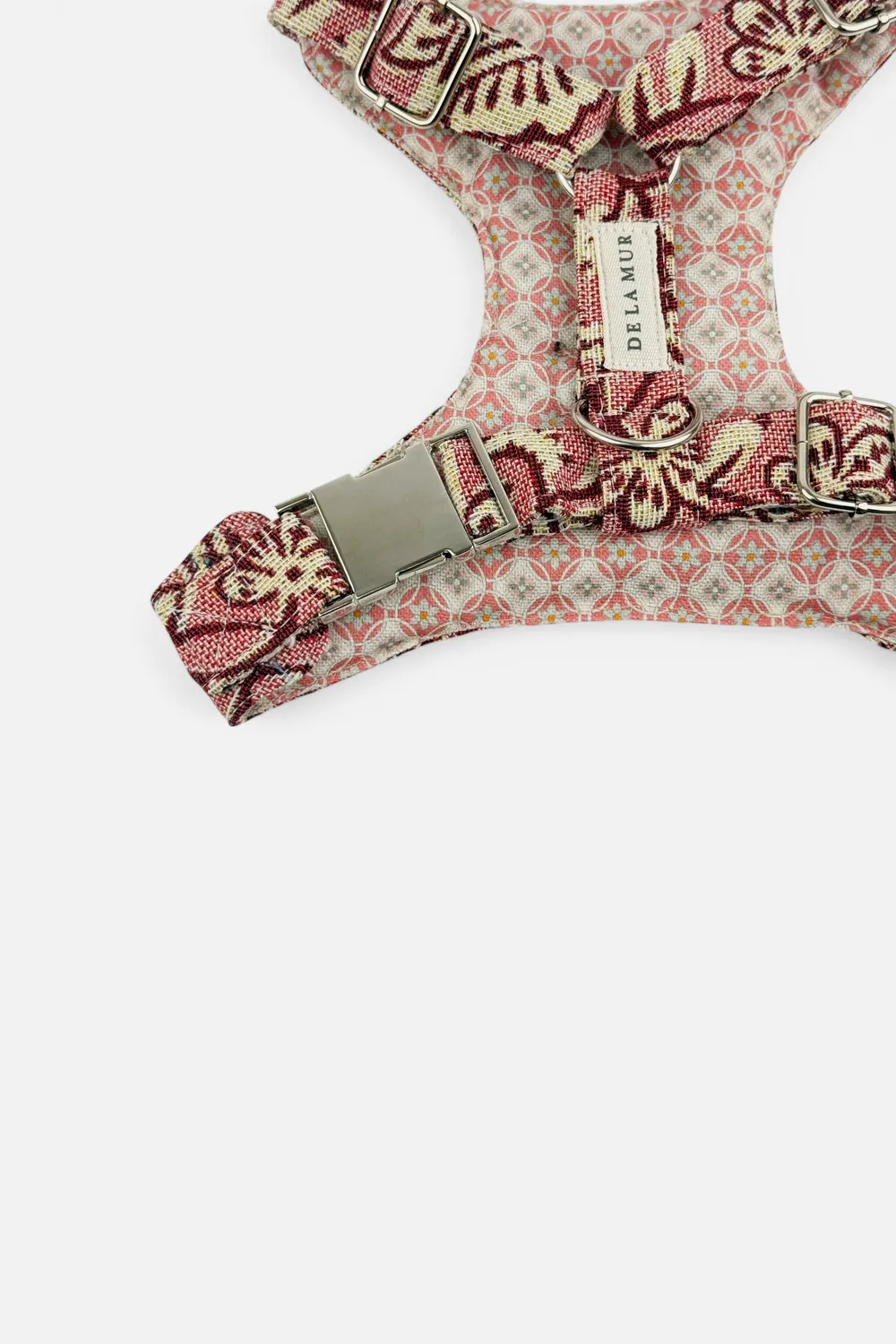 De La Mur Came hundesele med bånd rosa medium floral