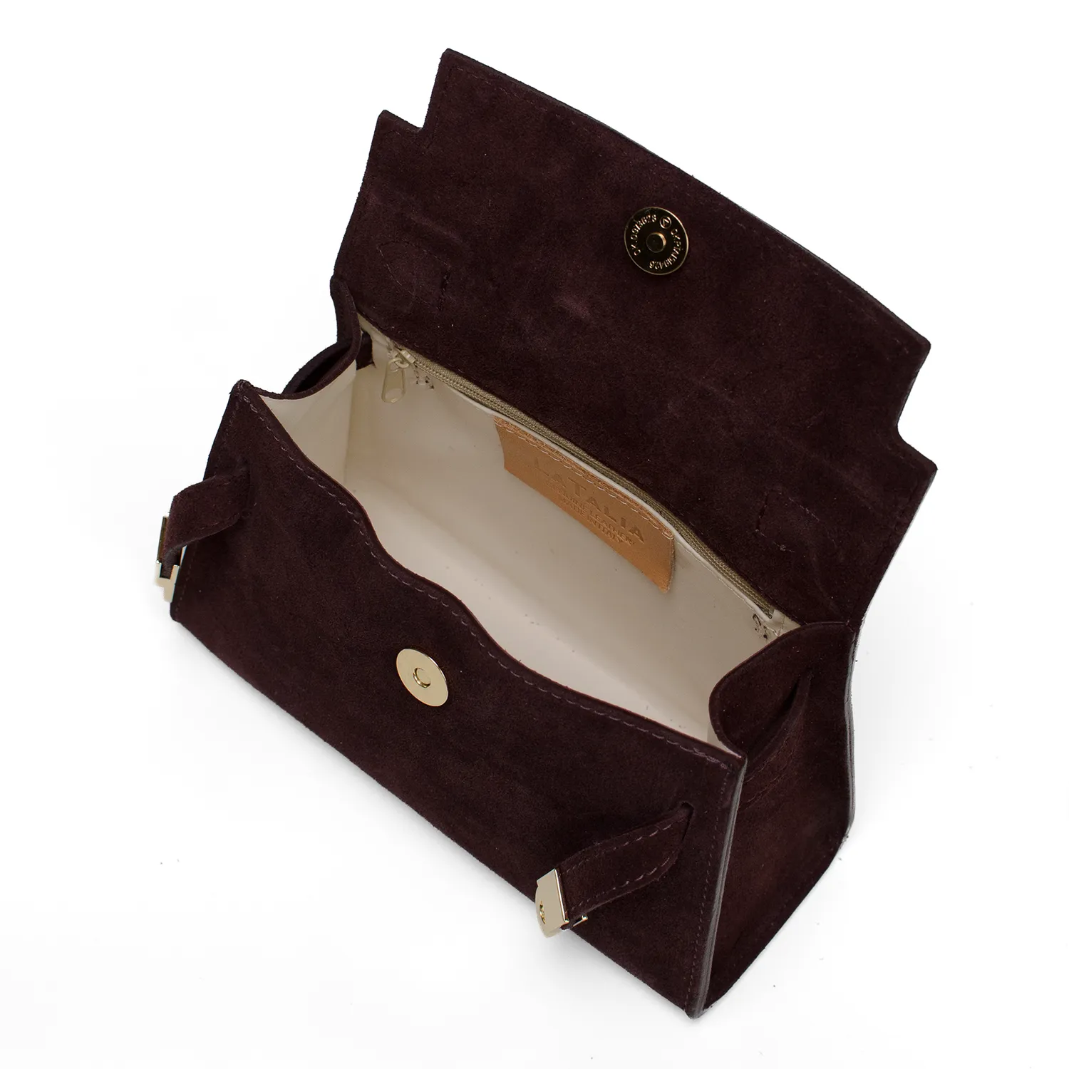 Latalia Trento veske bordeaux semsket skinn