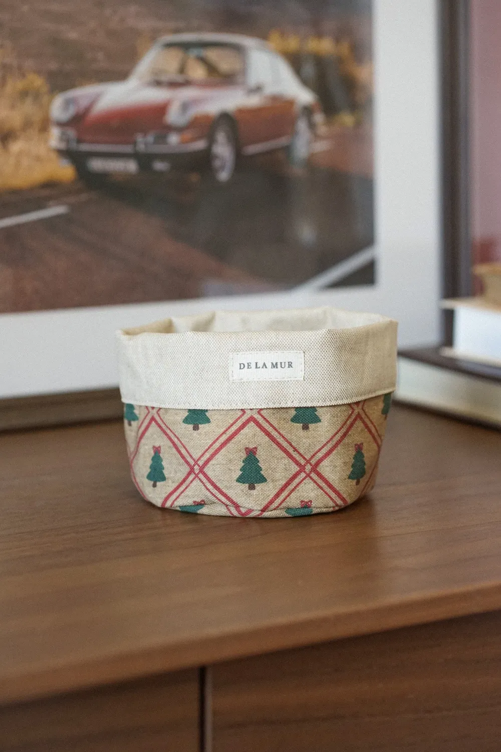 De La Mur Rom liten kurv 11,5 cm julemønster