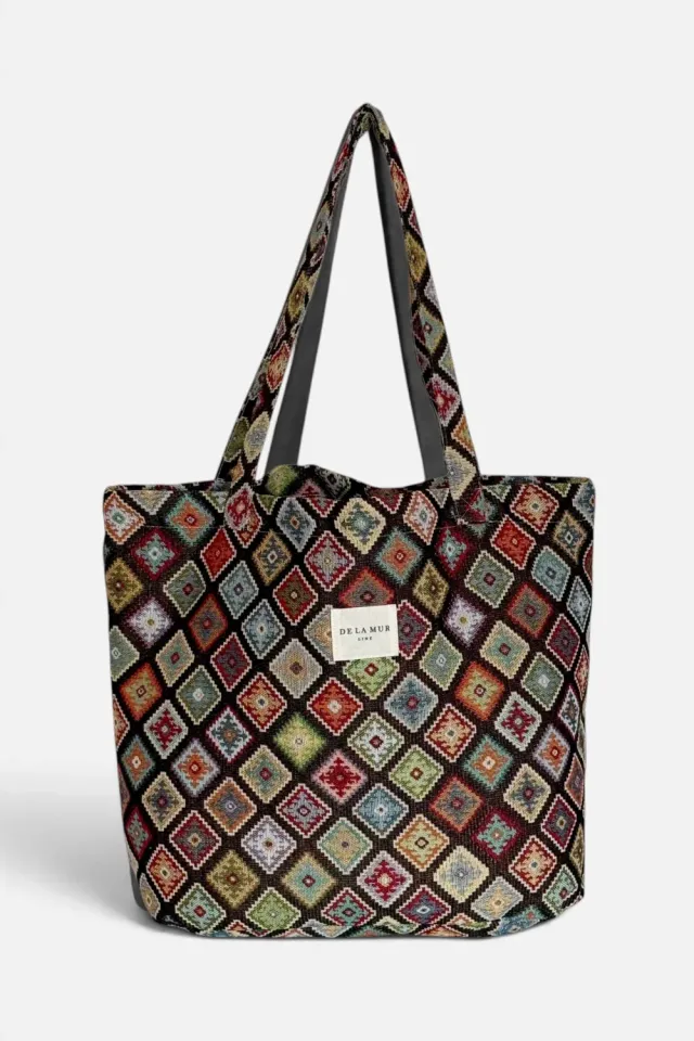 De La Mur Join stor shopper flerfarget crochet