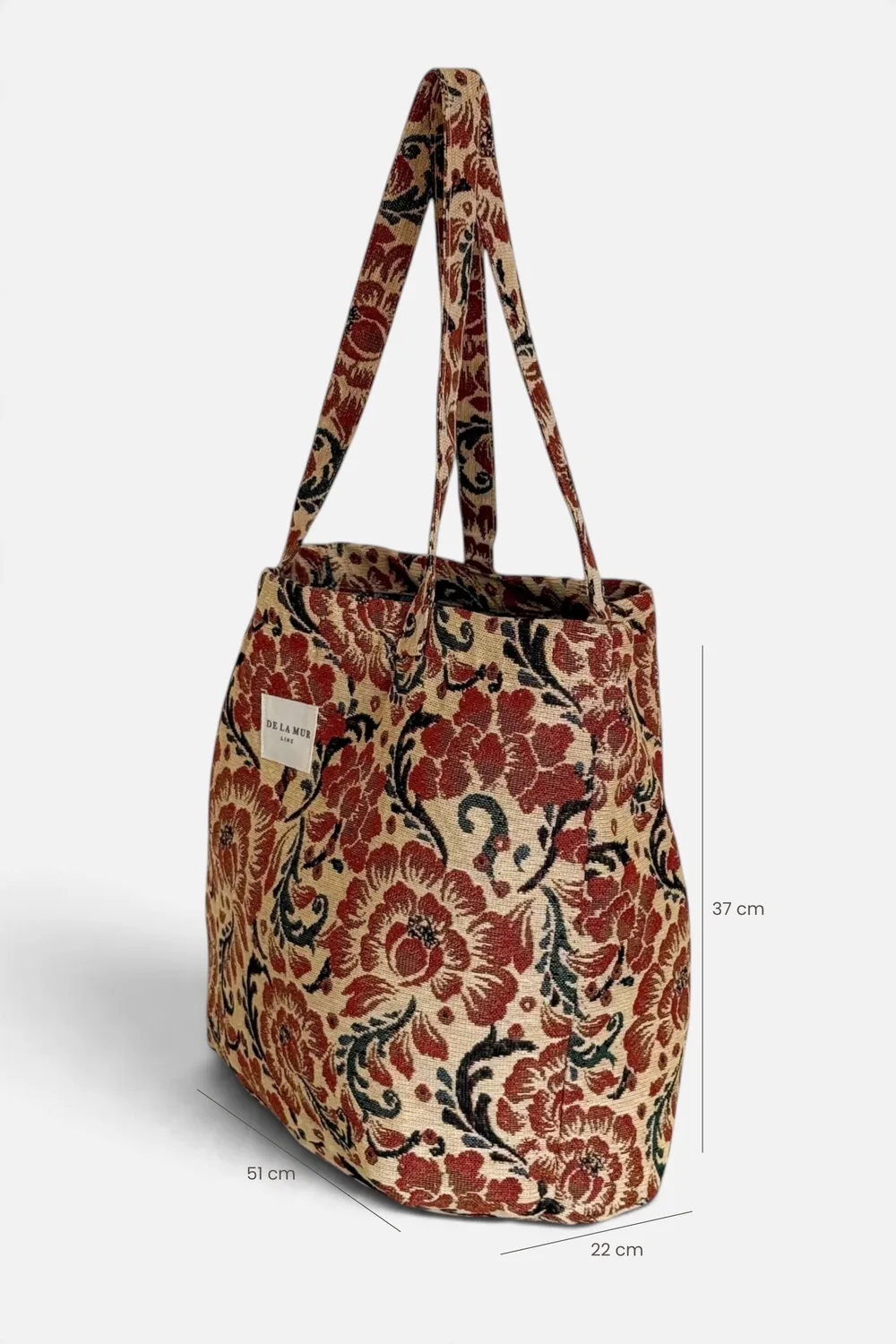 De La Mur Adam stor shopper 51x37x22 cm rød