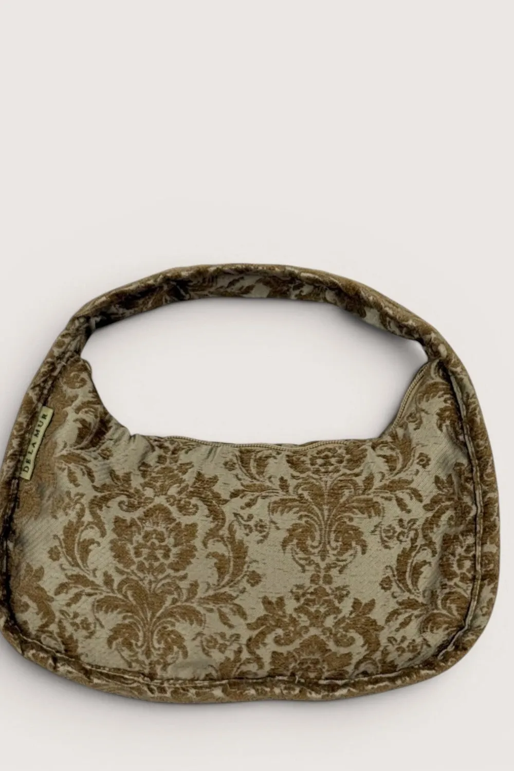 De La Mur Kate oval selskapsveske 25 cm beige blomster