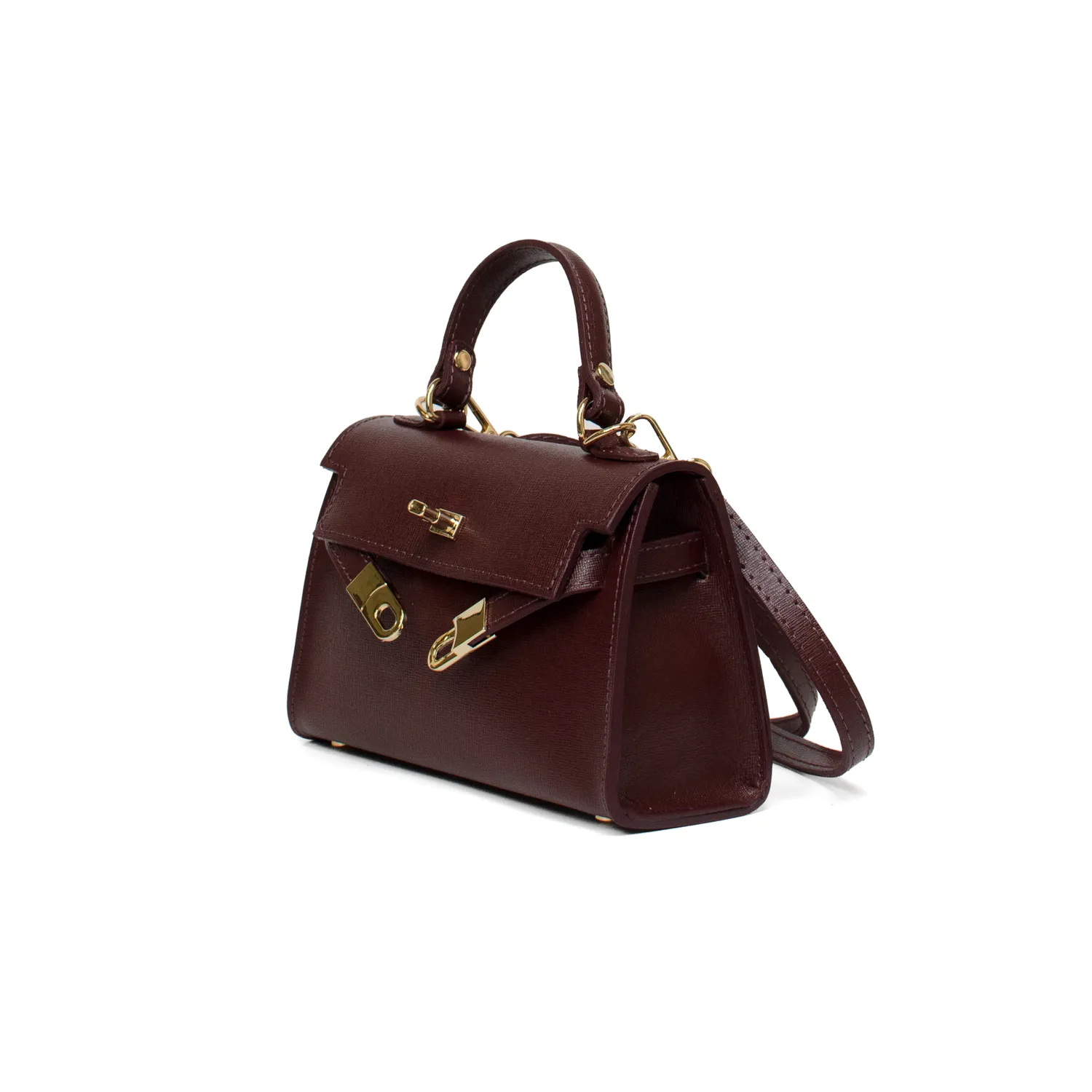 Latalia Trento saffiano skinnveske bordeaux