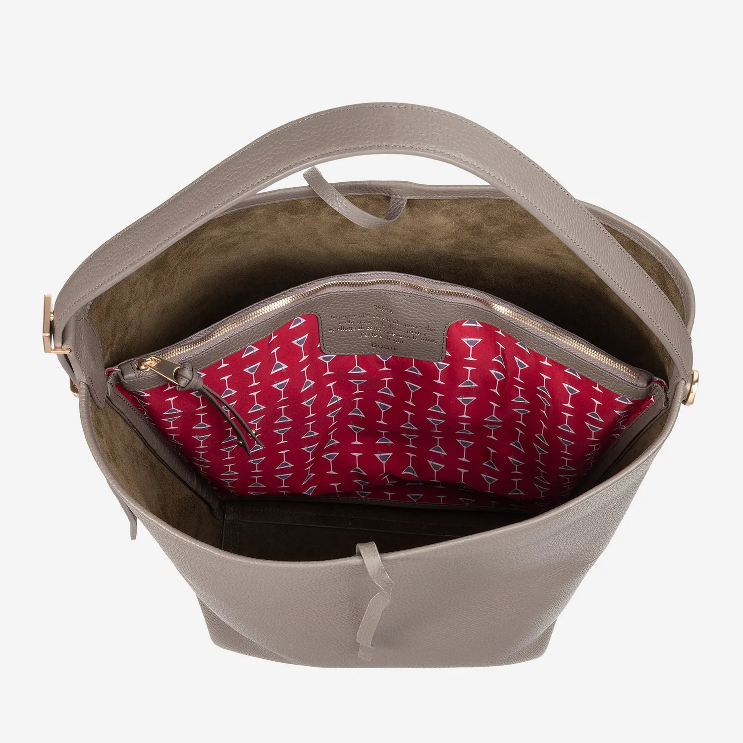 DuDubags Brera skulderveske taupe nappaskinn