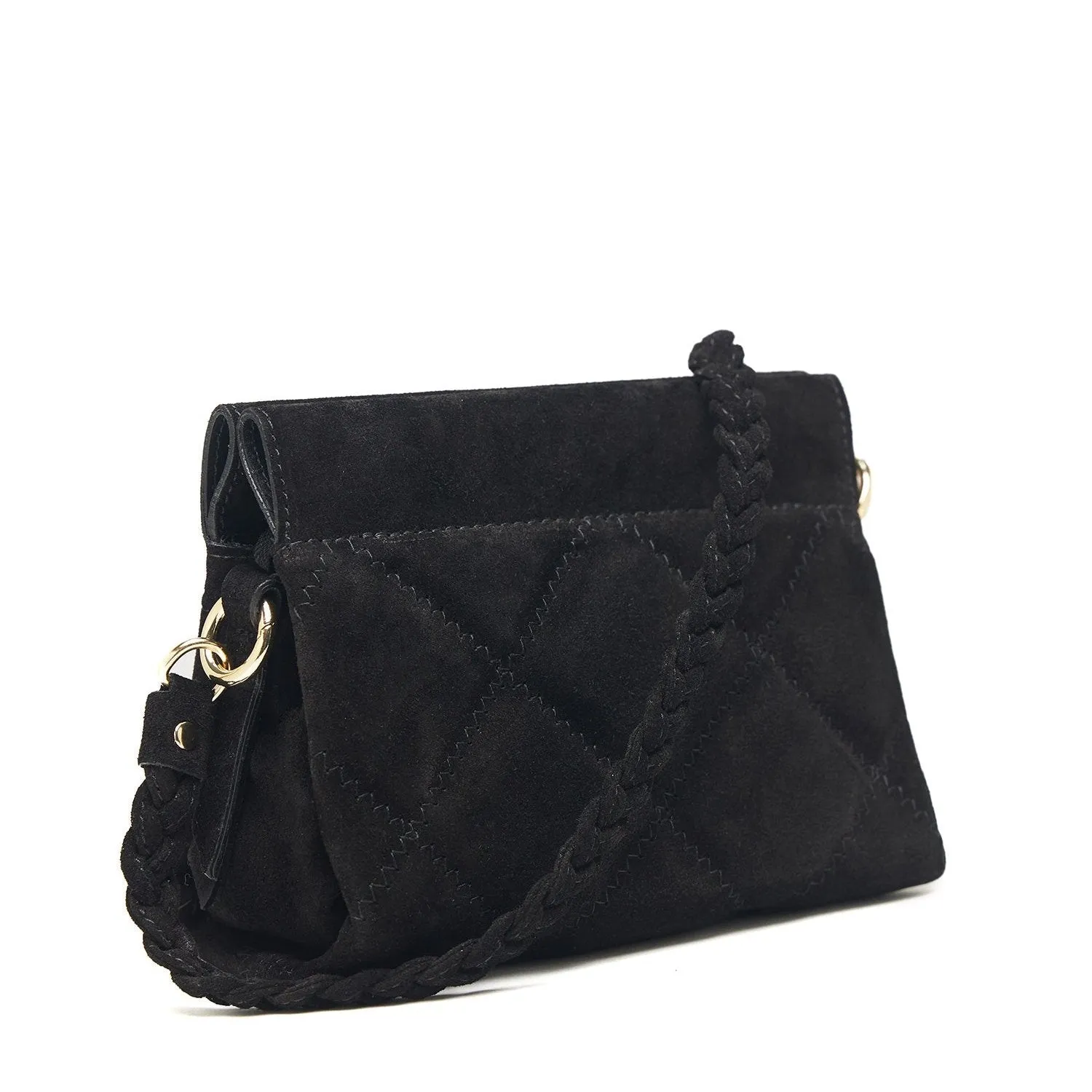 Latalia Sassari Suede Mini veske svart mocka