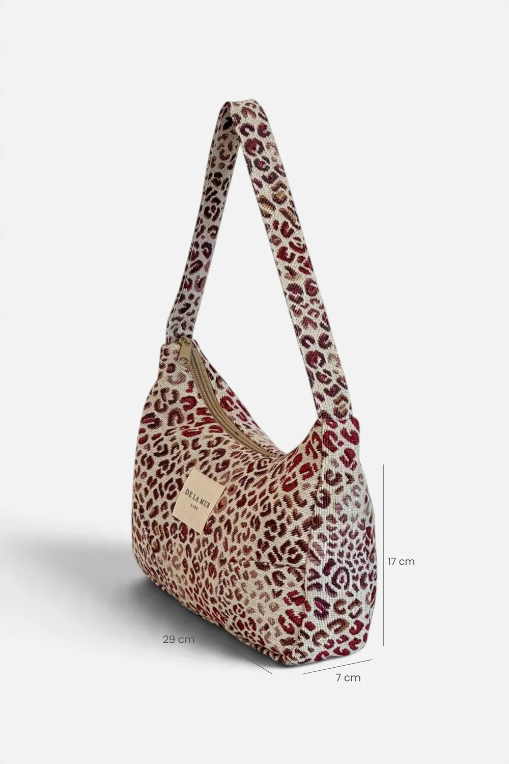 De La Mur Talco skulderveske leopard rosa 29x17 cm