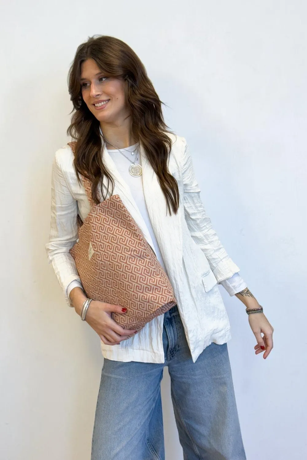 De La Mur Grec totebag terracotta 35x37 cm