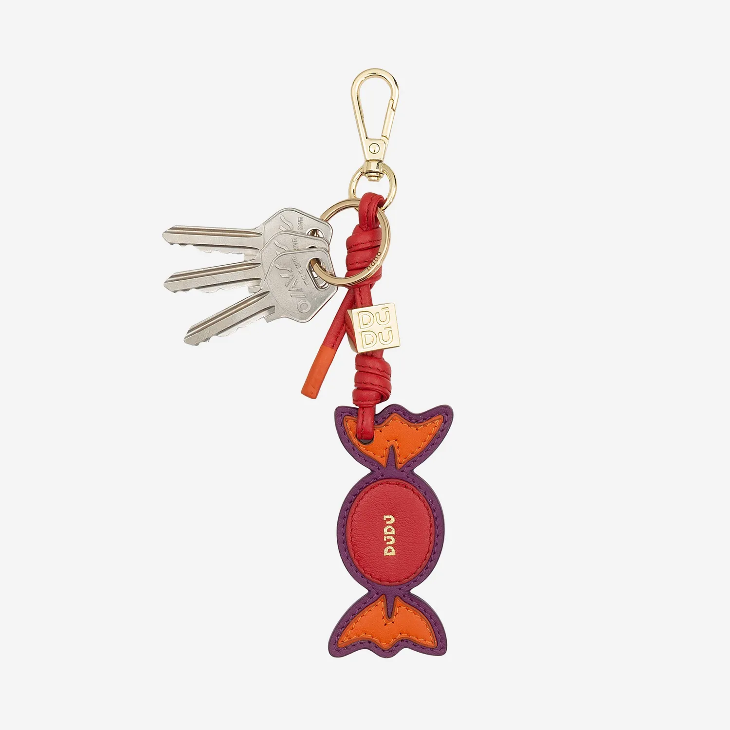 DuDubags Candy nøkkelring skinn fuchsia drops