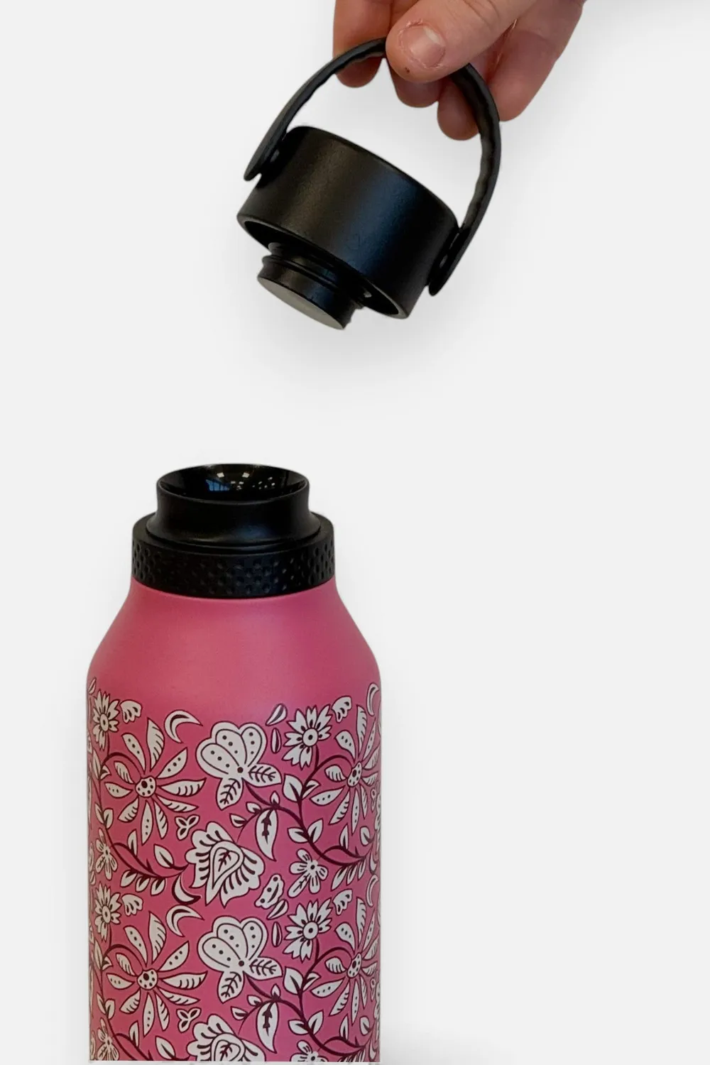 De La Mur Came termoflaske 0,6L rosa blomster stål