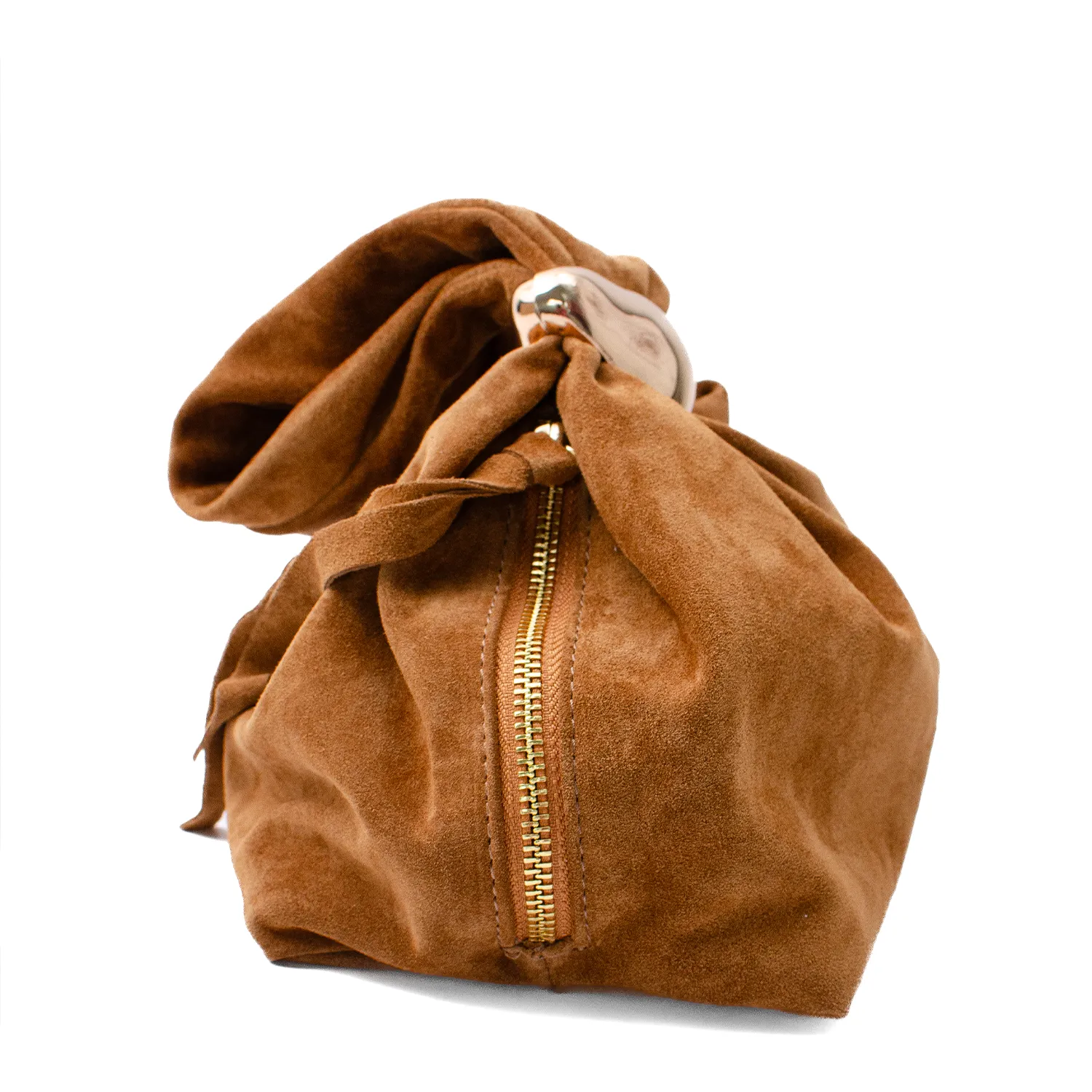 Latalia Gala clutch caramel mocka gulldetaljer