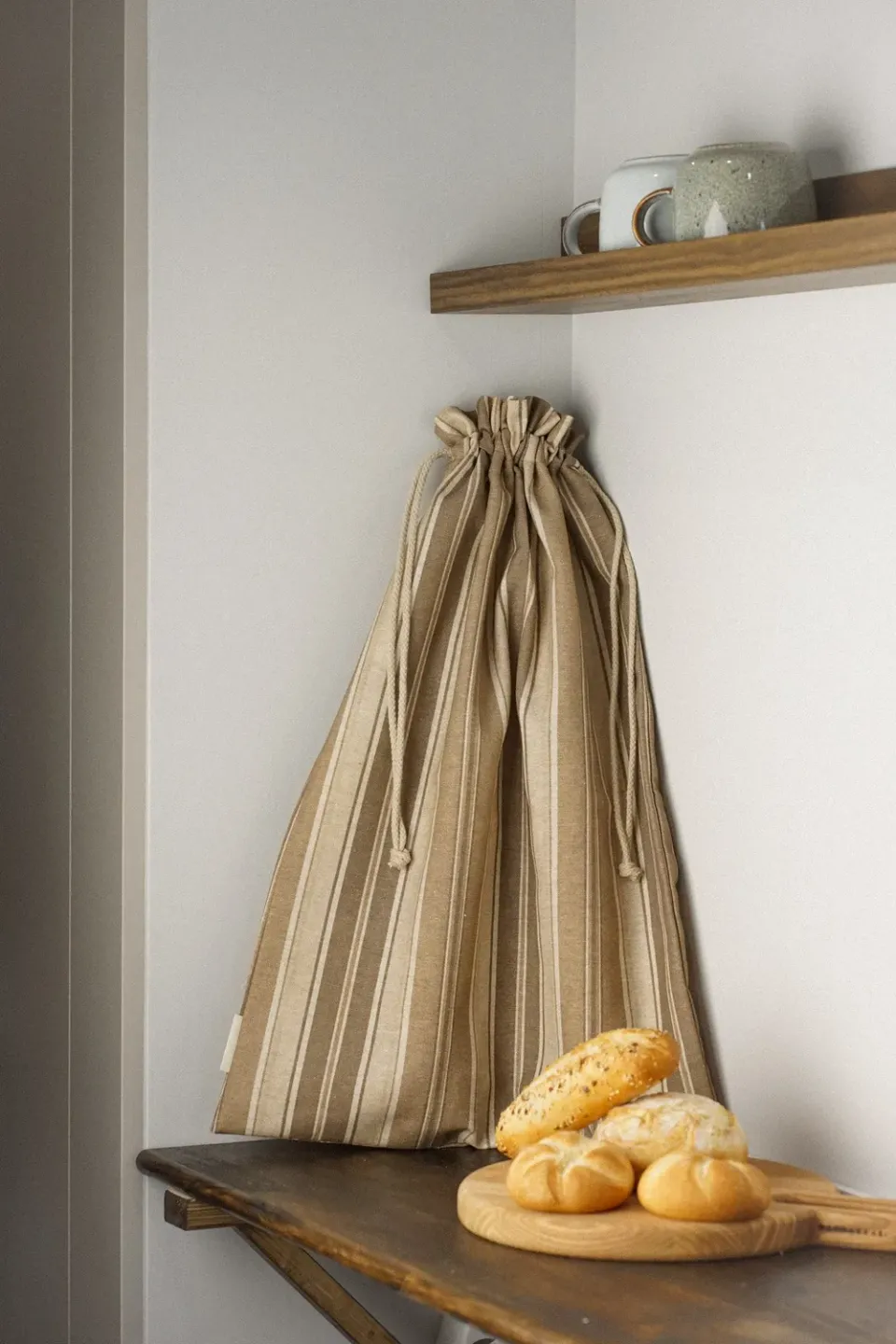De La Mur Soro brødpose beige brun 39x60 cm stripet