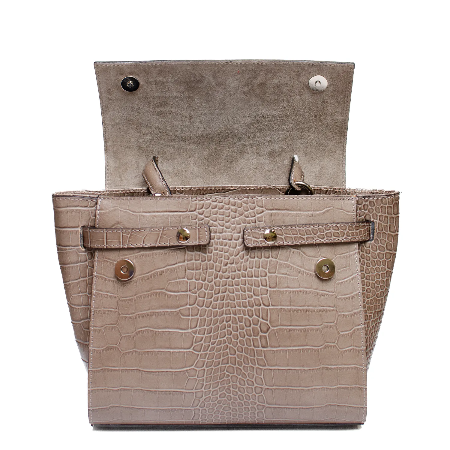 Latalia Arezzo håndveske croco taupe skinn