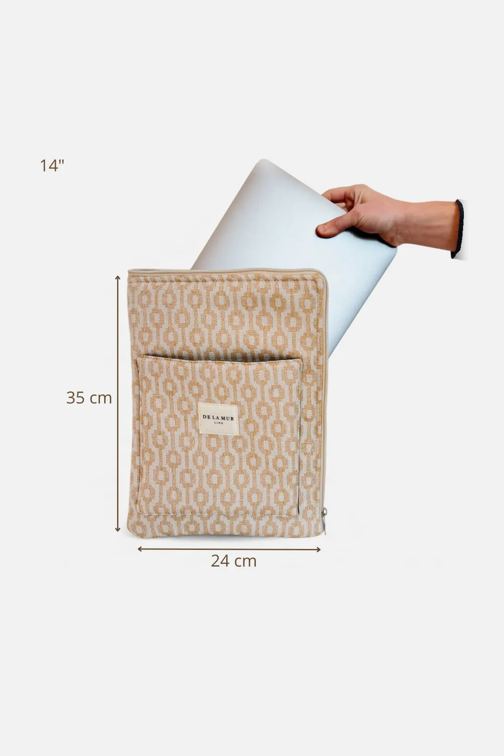 De La Mur Chipre laptopmappe beige mostaza