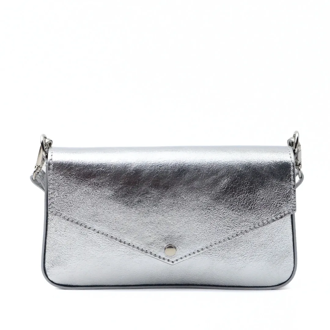 Latalia kuvertveske mini svart skinn clutch