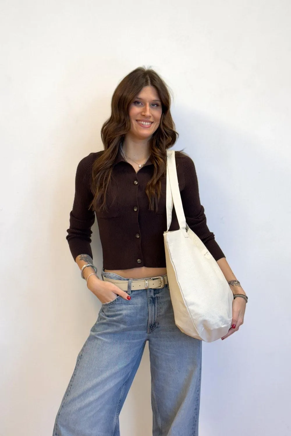 De La Mur Oro shopper beige gull stor