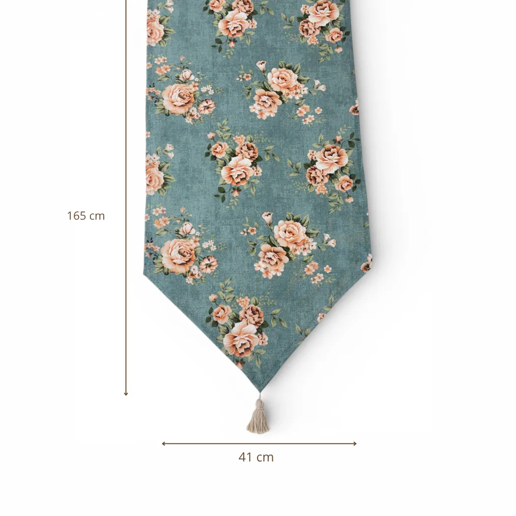 De La Mur Tivo bordloeper blaa blomst 41x165 cm