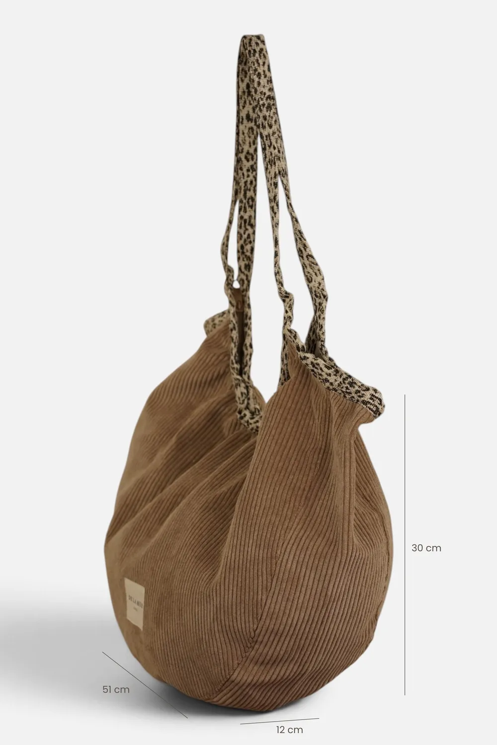 De La Mur Toast shopper beige kordfløyel leopard