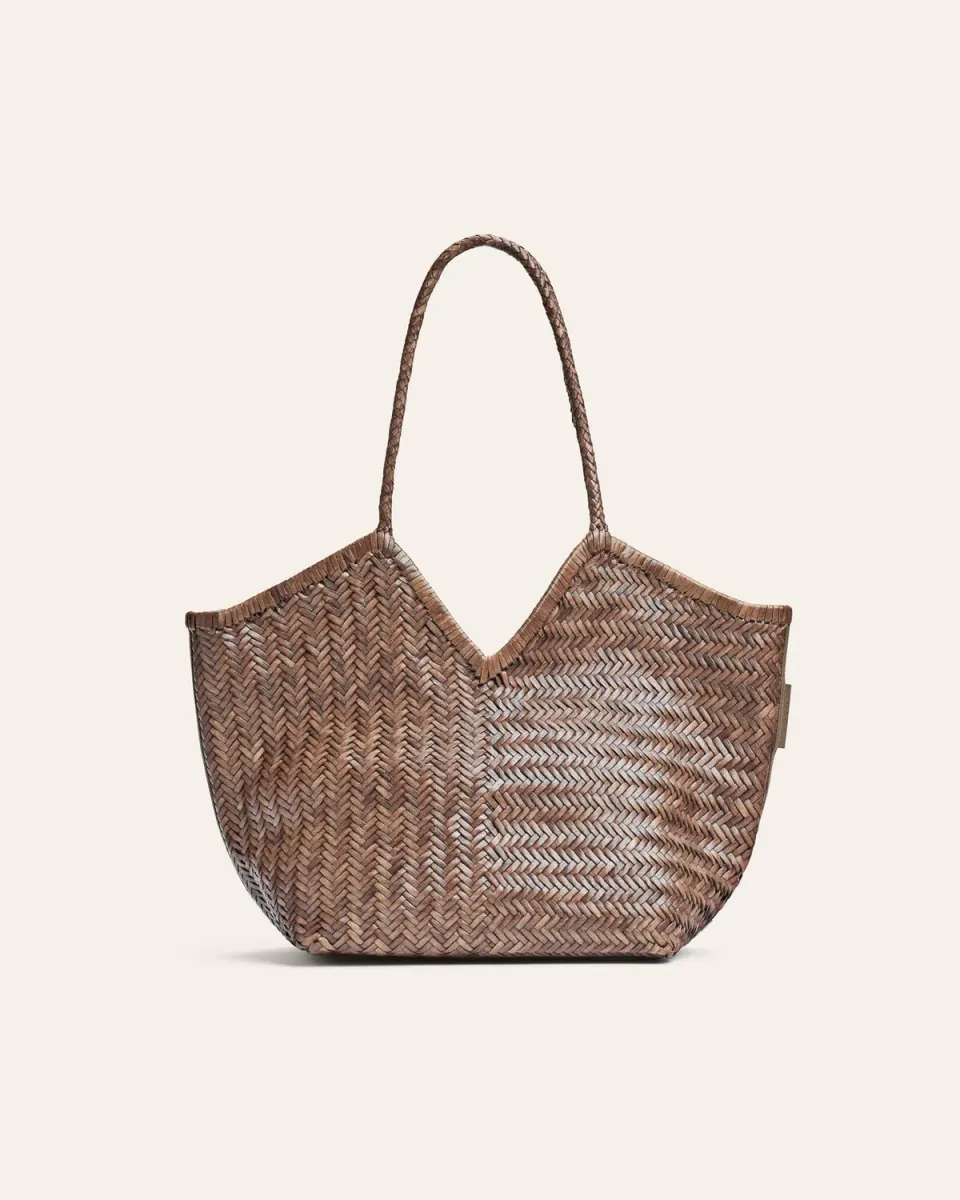 Cala Jade Humi tote taupe flettet bøffelskinn