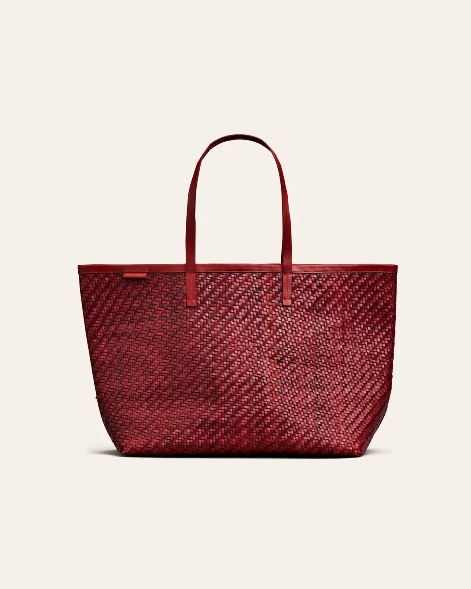 Cala Jade Isai shopper Falu Red flettet skinn
