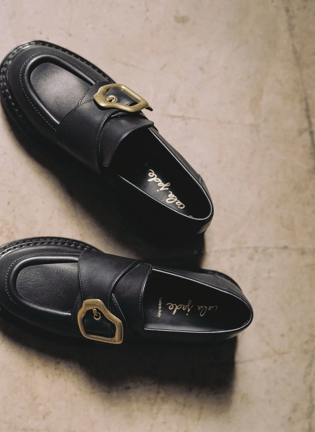 Cala Jade Kai loafer svart skinn gummisåle