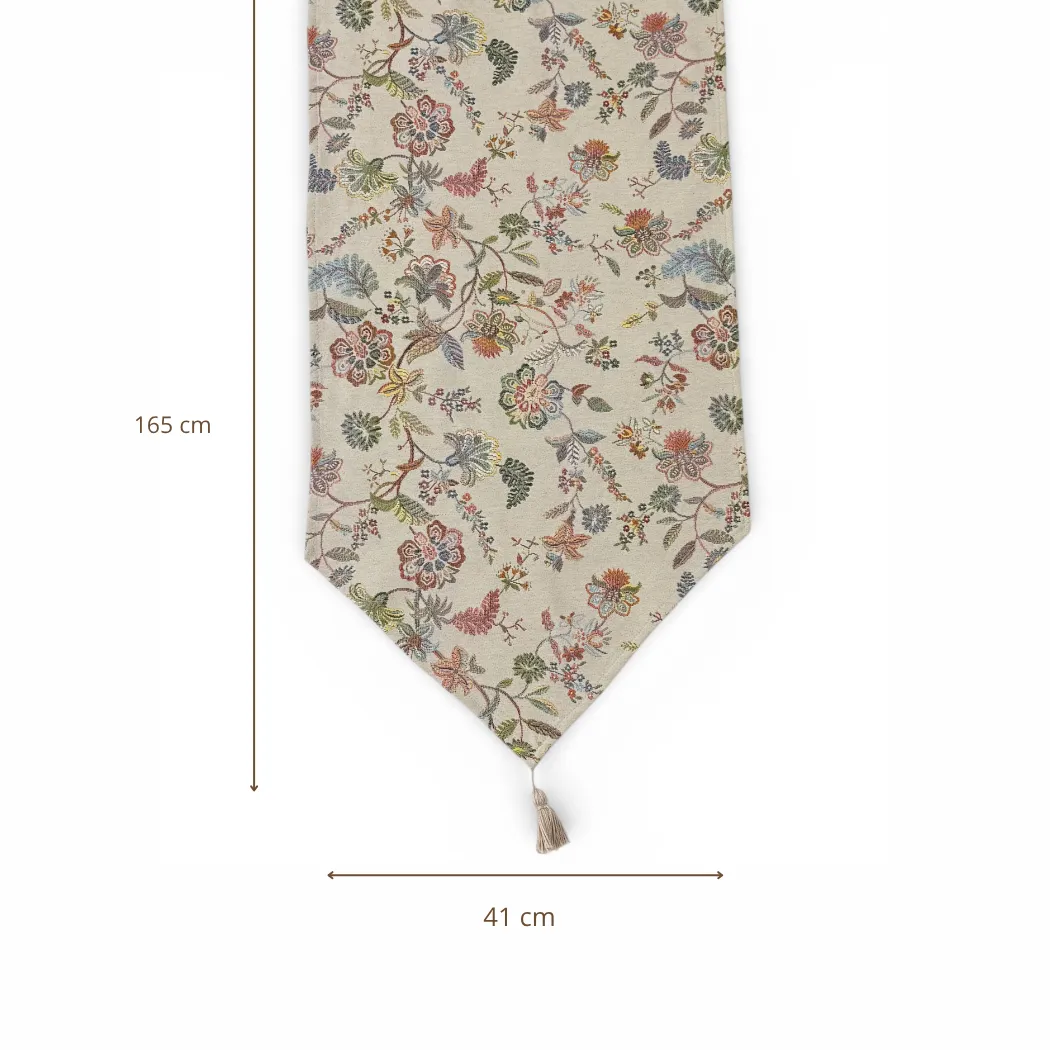 De La Mur Carmel bordløper blomstret 41x165