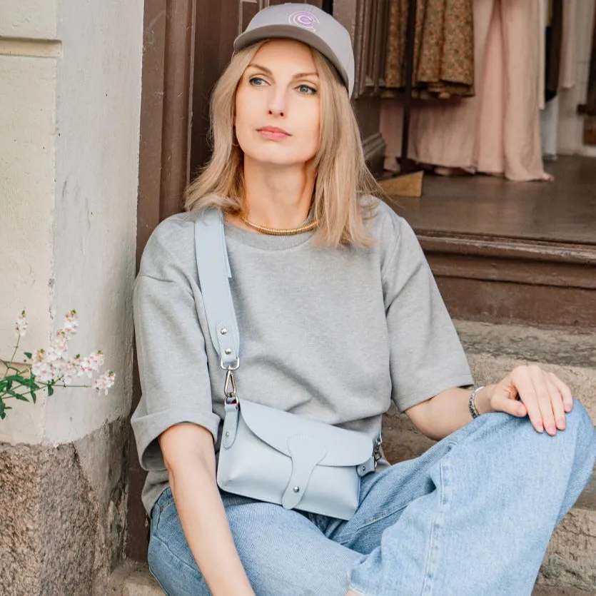 Latalia Monza crossbody veske blå skinn