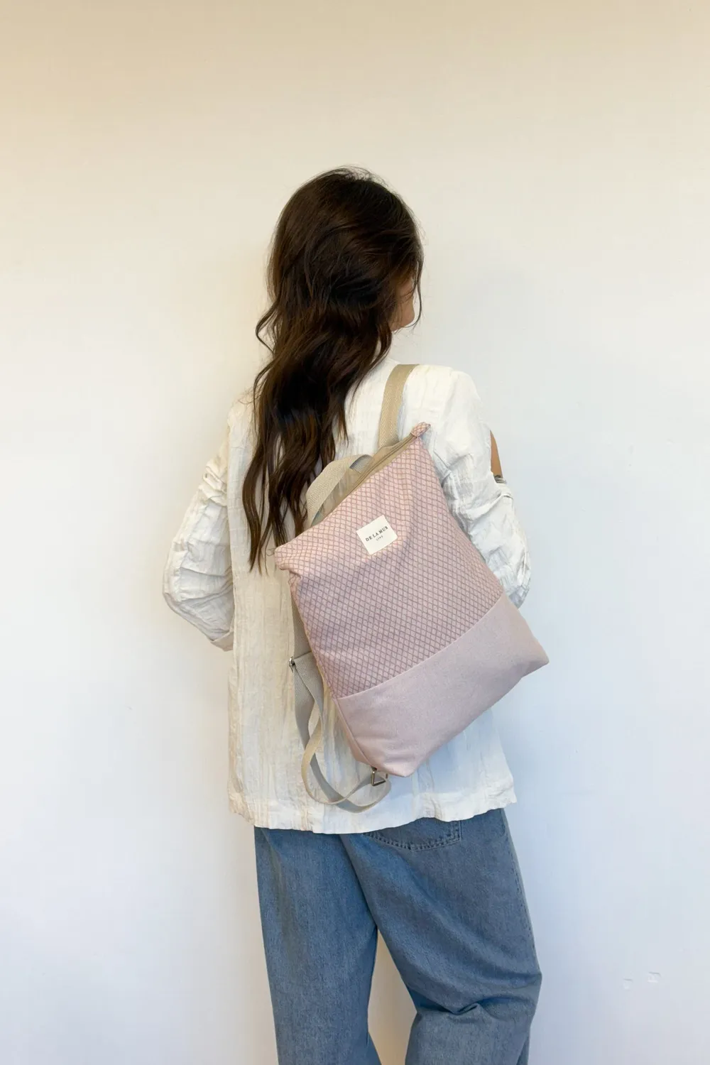De La Mur Koma ryggsekk rosa 34x42 cm bomull