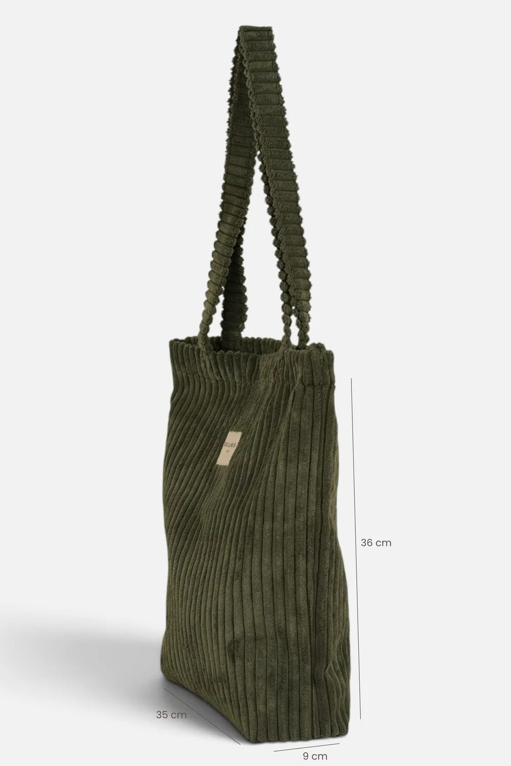De La Mur Musgo totebag kordfløyel grønn