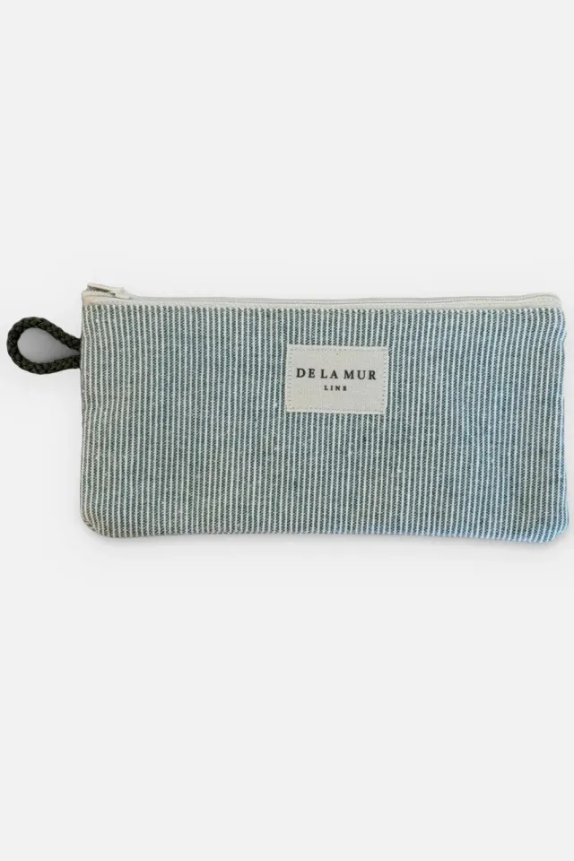 De La Mur Teo brilleetui 18 cm stripet grønn