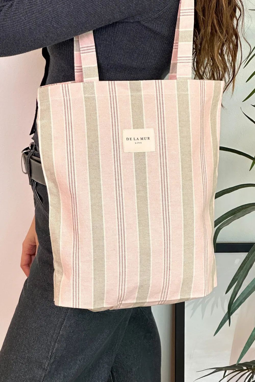De La Mur Rosa totebag 34x37 stripet