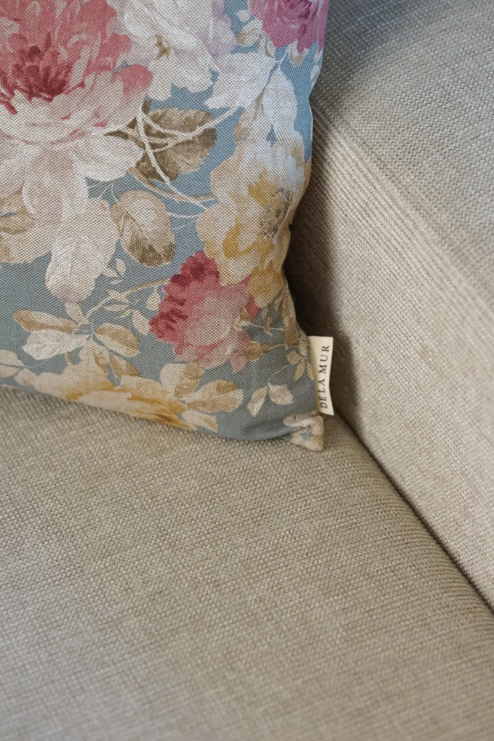 De La Mur Oria putetrekk 50x50 rosa blomstret