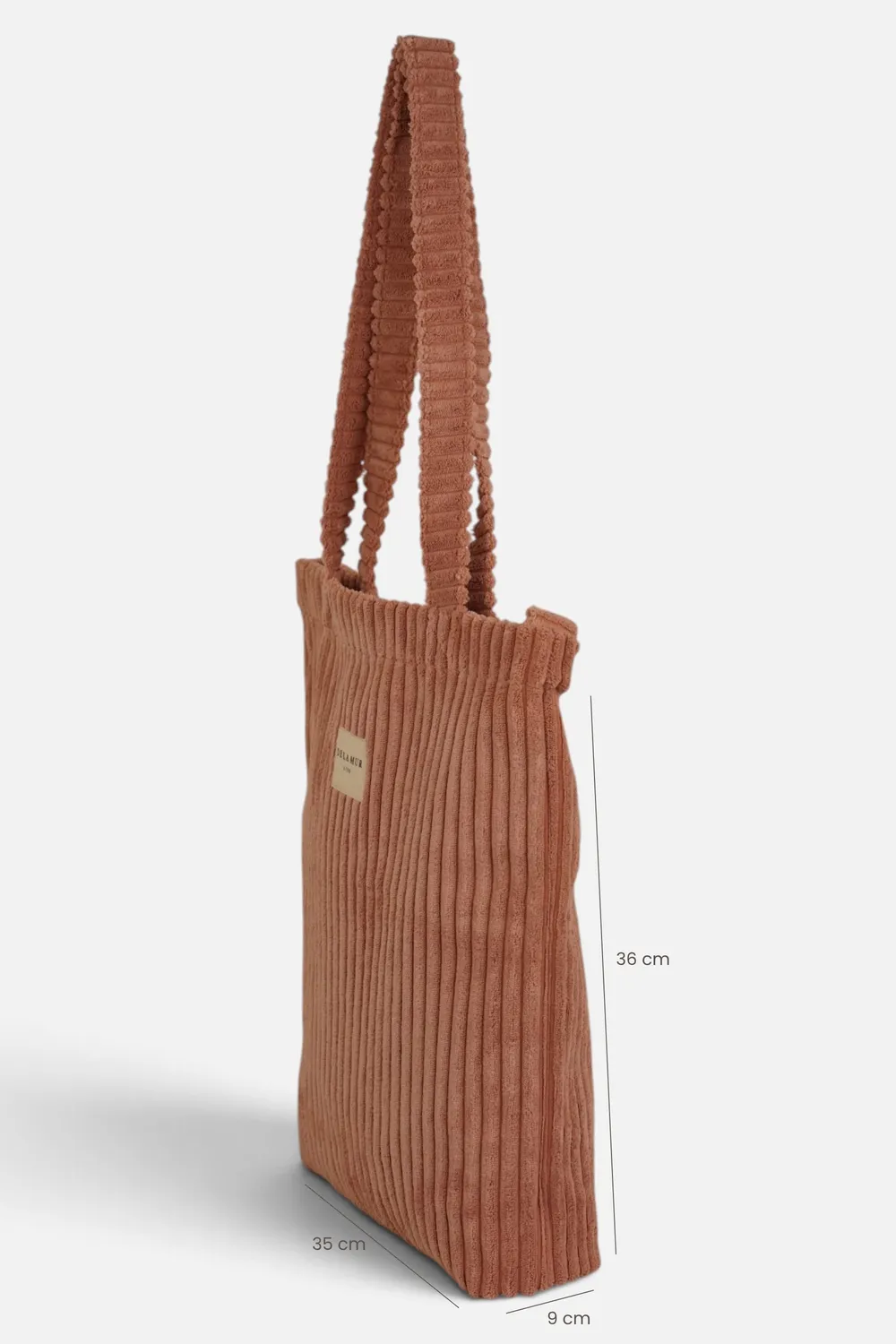 De La Mur Crepe totebag rosa kordfløyel med glidelås