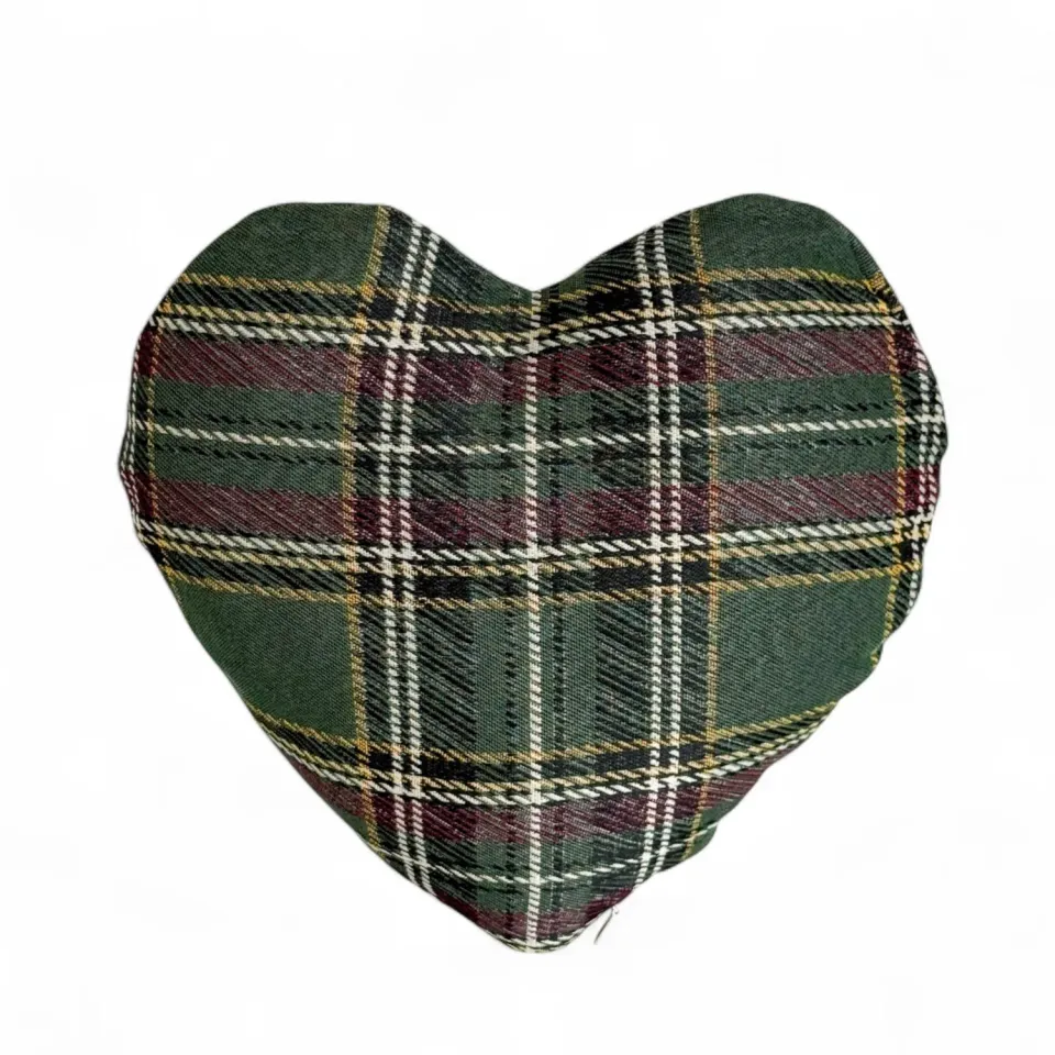 De La Mur Lander Corazón hjertepute 33 cm grønn rutet
