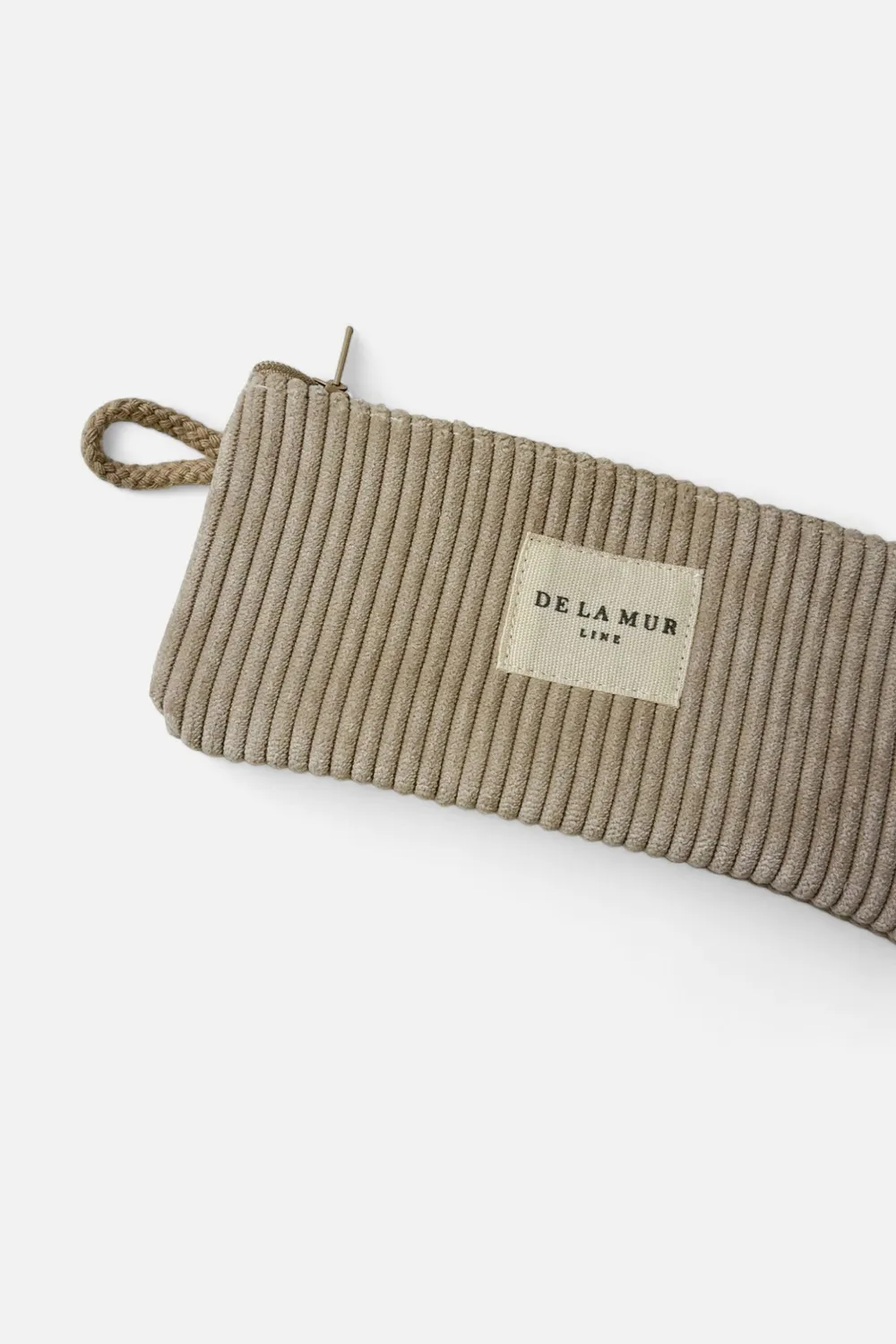 De La Mur Tofe brilleetui beige 17x8 cm kordfløyel