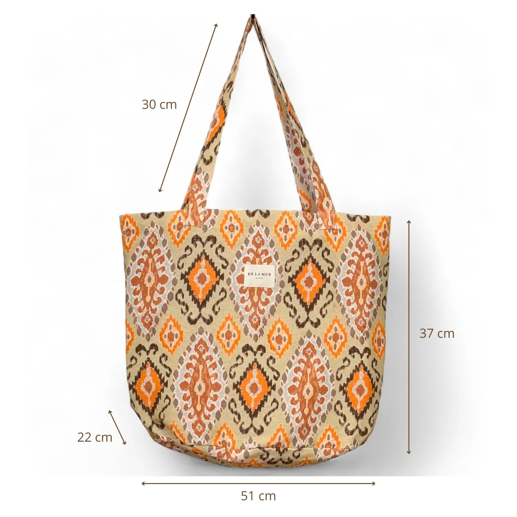 De La Mur Ikat shopper stor oransje 51x37 cm
