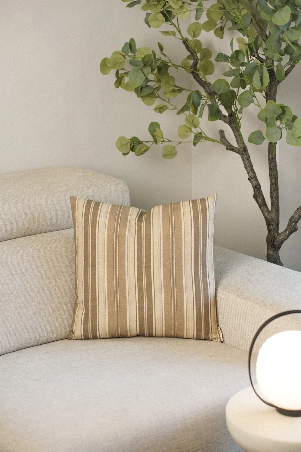 De La Mur Soro putetrekk stripet brun beige
