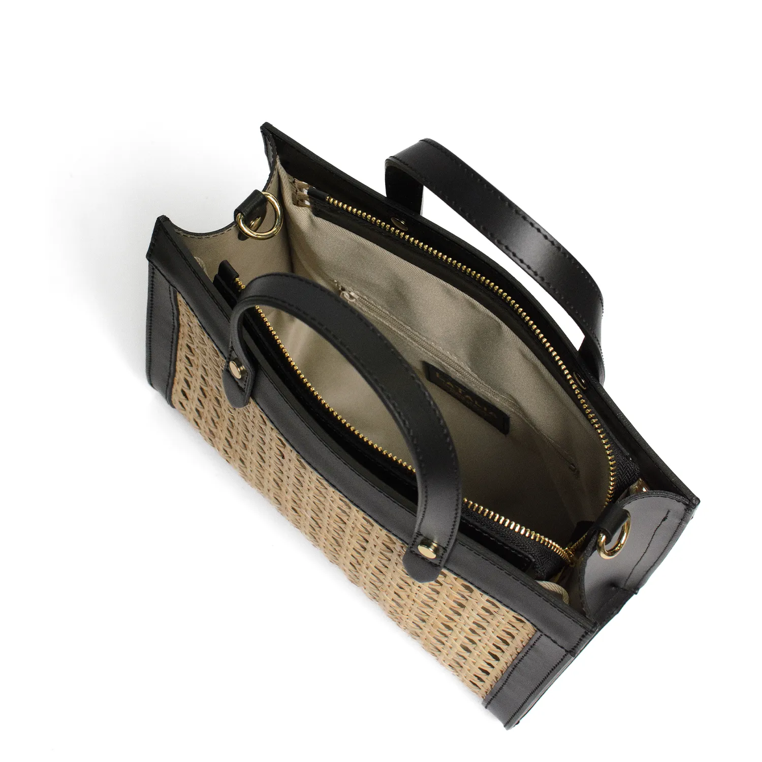 Latalia Bronte tote svart rotting skinn