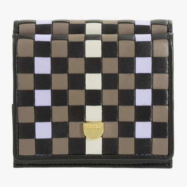 DuDubags Flavio lommebok Black lavender flettet