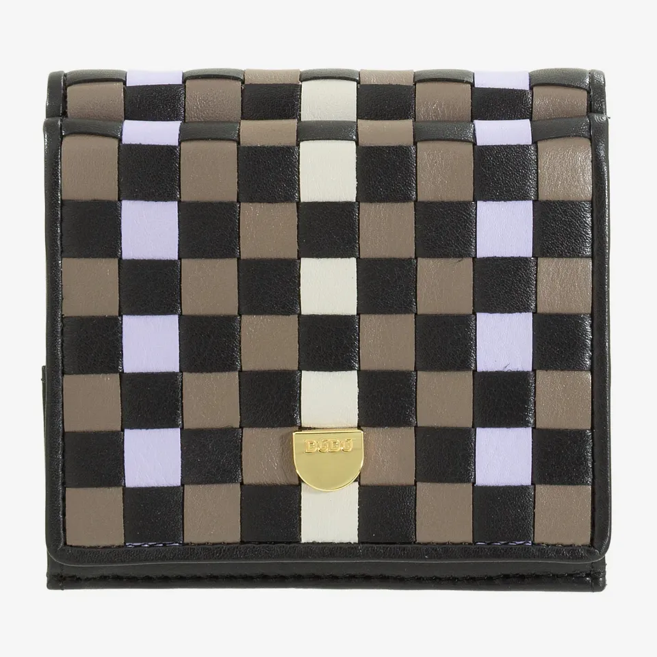 DuDubags Flavio lommebok Black lavender flettet