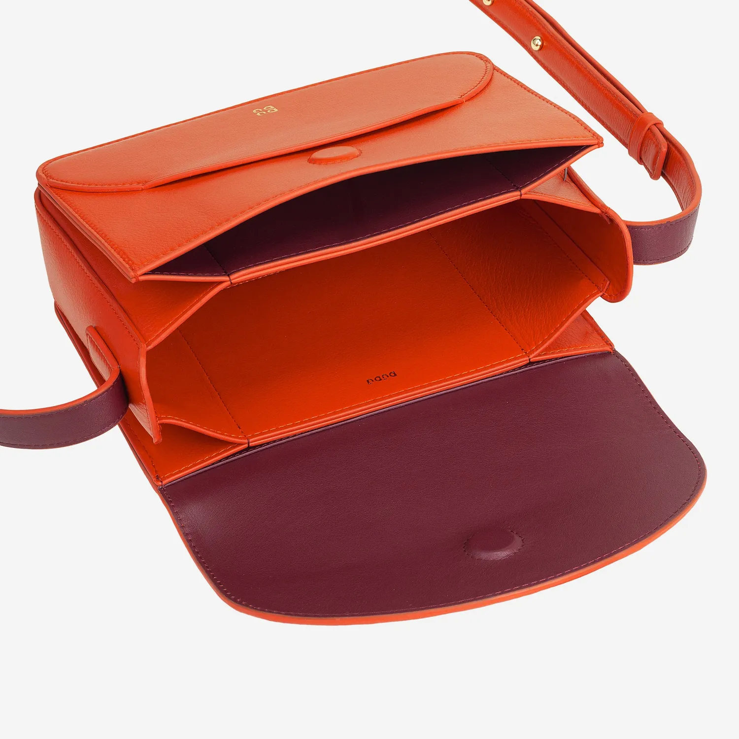 DuDubags Cefalonia skulderveske arancio pumpkin skinn