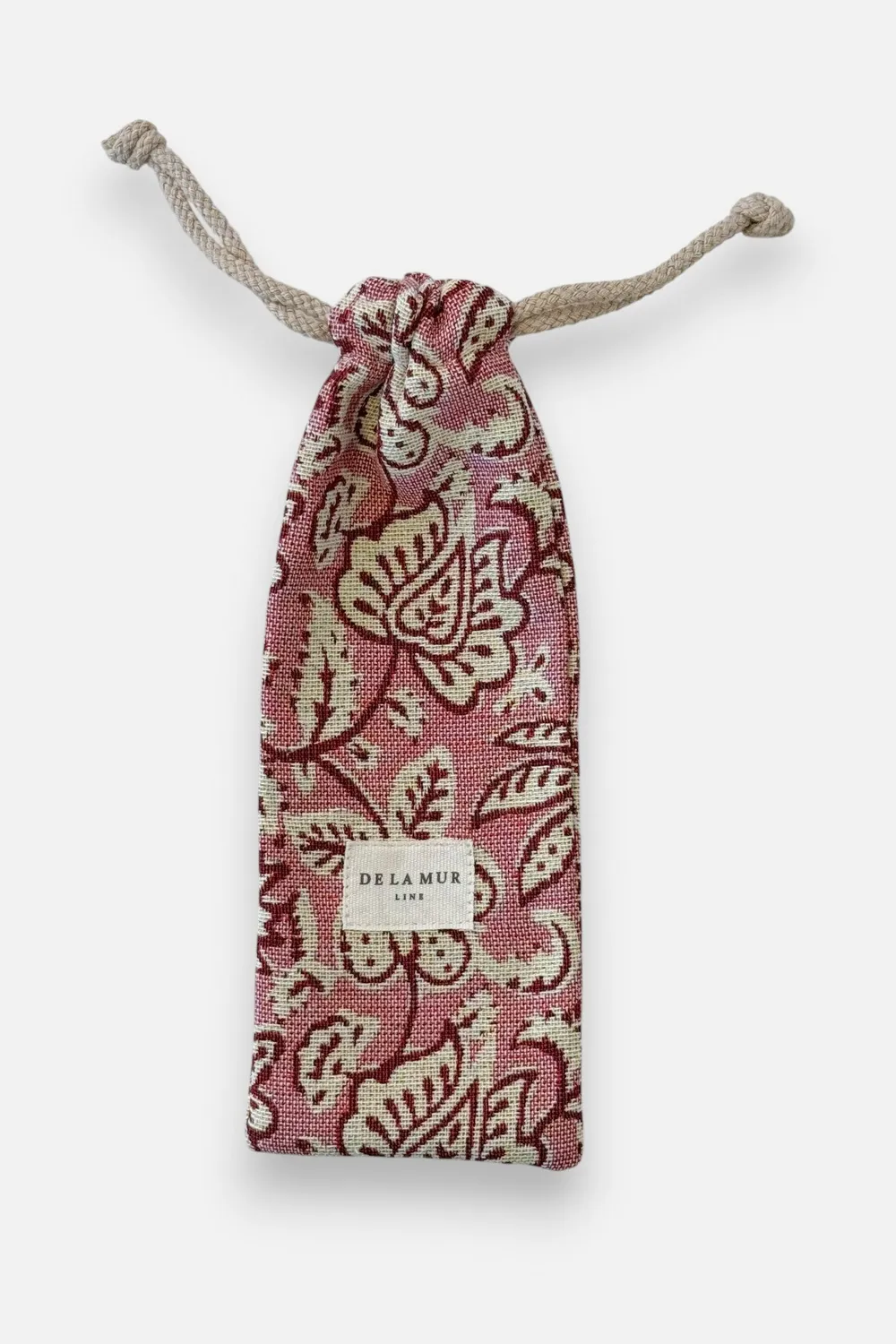 De La Mur Came vifte med etui – rosa blomstret