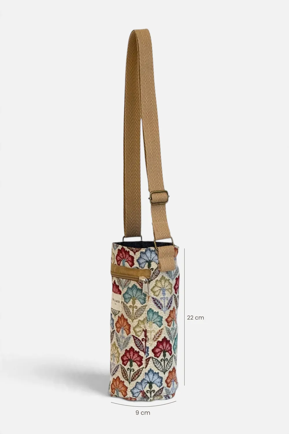 De La Mur Flora flaskeveske blomstret 22x14x9 cm