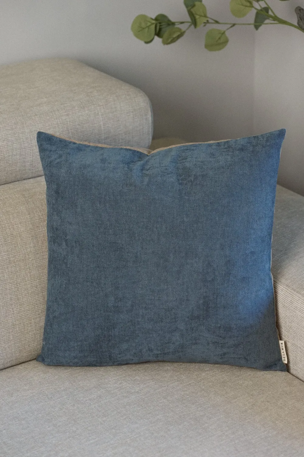De La Mur Blau putetrekk blå og beige bomull