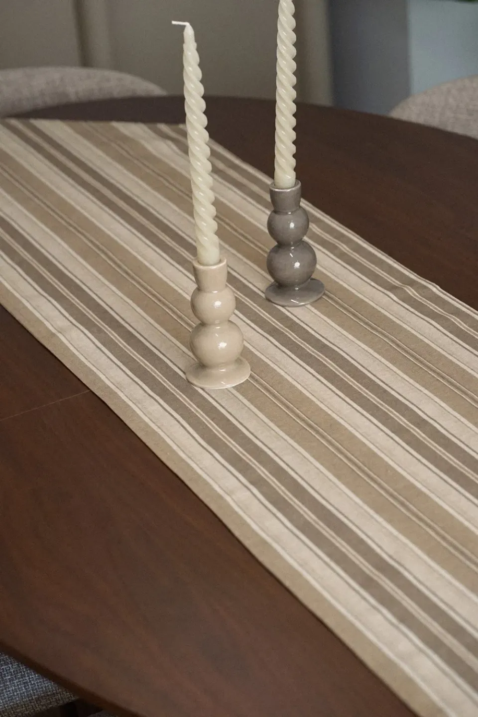 De La Mur Soro bordløper 41x165 cm brun stripet