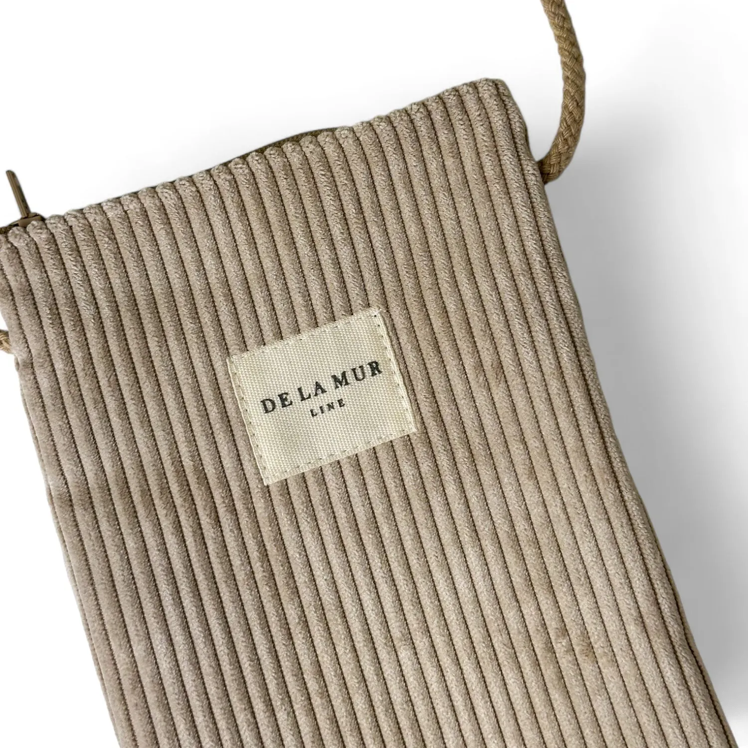 De La Mur Tofe mobilveske beige 12x18 cm kordfløyel