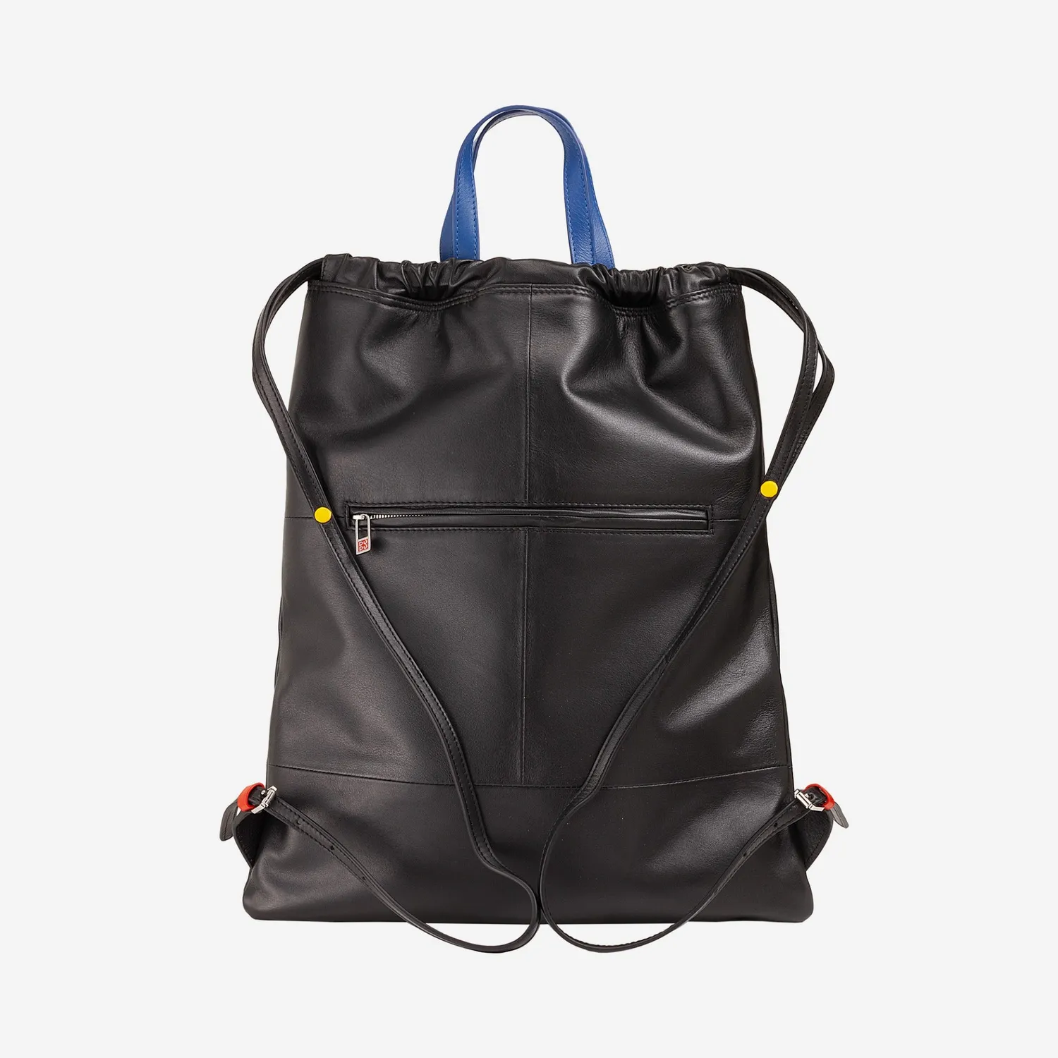 DuDubags Linosa ryggsekk navy snøring ekte skinn