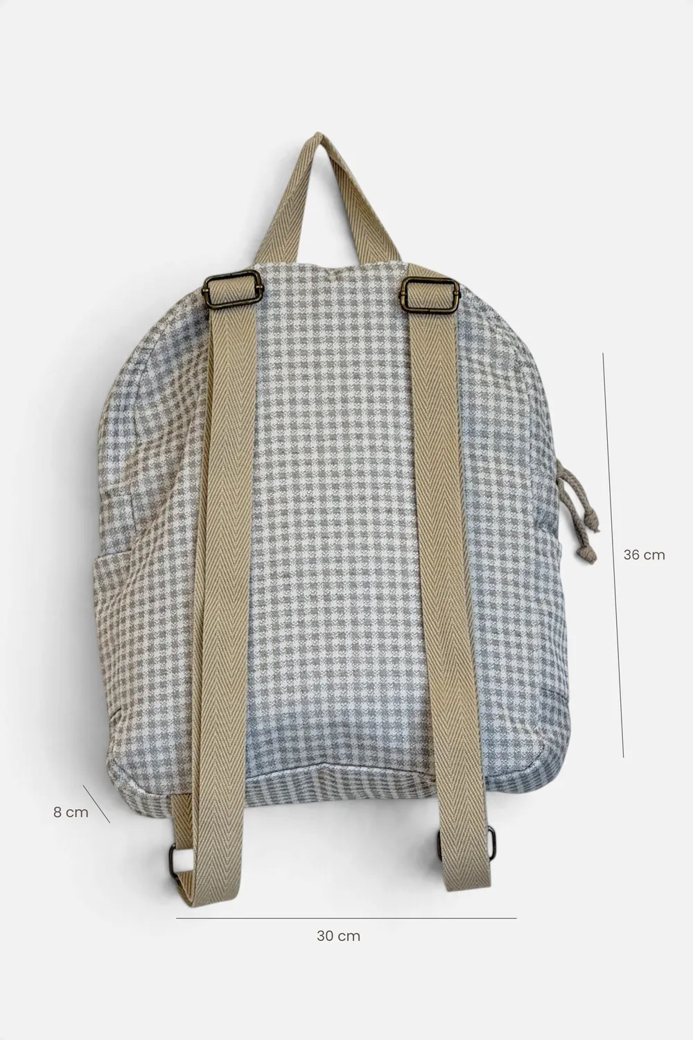 De La Mur Vison ryggsekk rutet beige 30 cm